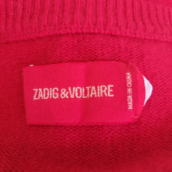 Zadig and voltaire Sz M Sweater Rony Bis Wool Cashmere Red Rhythm - Picture 3 of 6